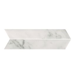 Roma Chevron | 3"x 18" Carrara Superiore Matte - CLEARANCE