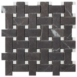 Lux Experience | 12"x 12" Basketweave Mosaics Pietra Grey Matte