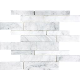 Bianco Venatino Marble | Random Strips Mosaics (12x12 mesh sheet) - CLEARANCE