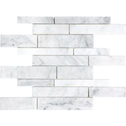 Bianco Venatino Marble | (12x12 mesh sheet) Random Strips Mosaics - CLEARANCE