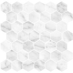 Plata | 2" Hexagon Carrara Abisso Matte