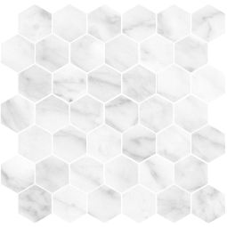 Plata | 2" Hexagon Carrara Abisso