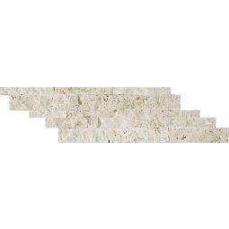 Splitface Travertine | Cambria Strips (6x24 mesh sheet) Ivory