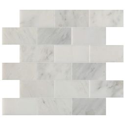 Studio Marble | 2"x 4" Brick Mosaic Bianco Macchiato