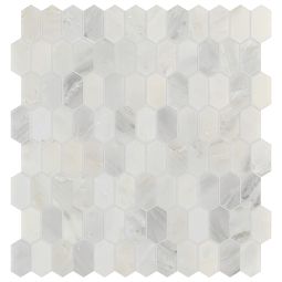 Studio Marble | (12.5x13) 3 Picket Mosaic Bianco Macciato