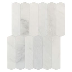 Studio Marble (9.5"x 11") 6" Picket Mosaic Bianco Macciato