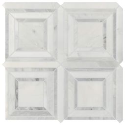 Studio Marble | (12"x 12") Quadra Mosiac Bianco Macchiato