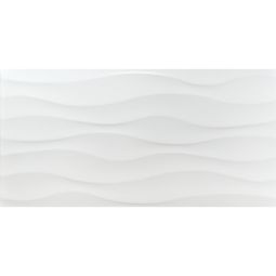 White Décor | 12"x 24" White Wavy Matte