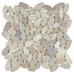 Zen Pebble | 12"x 12" Mesh Sheet Driftwood Tan Flat