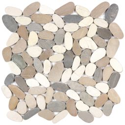 Zen Pebbles | 12"x 12" Mesh Sheet Harmony Warm Flat