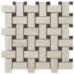 Lux Experience | 12"X 12" Basketweave Mosaics Calacatta Mont Blanc Matte