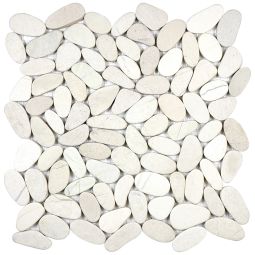Zen Pebbles | 12"x 12" Serenity Ivory Flat